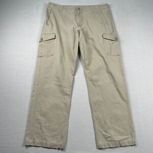 The North Face Pants Mens 36x32 Cargo Canvas Khaki Distress Beige Hiking Camping